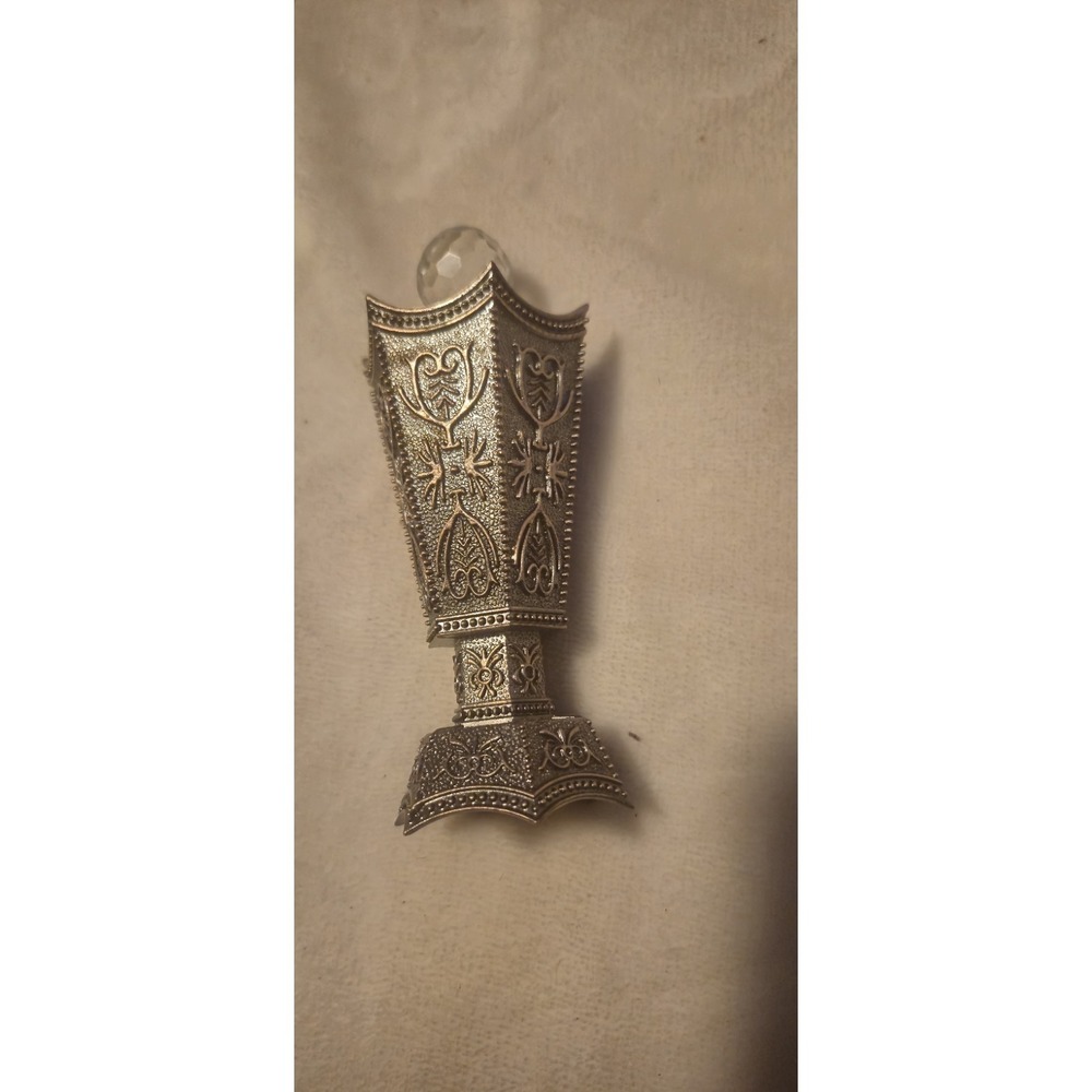 Empty Naseem Daliya Perfume Bottle | Ornate Metal Crystal Top 12ml